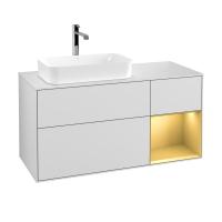 Тумба под раковину Villeroy & Boch Finion 1200х501 мм F281HFGF белый глянцевый/матовое золото