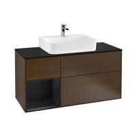 Тумба под раковину Villeroy & Boch Finion 1200х501 мм F162PDGN орех/чёрный матовый