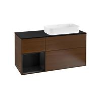 Тумба под раковину Villeroy & Boch Finion 1200х501 мм F682PDGN орех/чёрный матовый