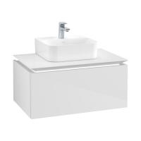 Тумба под раковину Villeroy & Boch Legato 800х500 мм с подсветкой B733L0DH белый глянцевый
