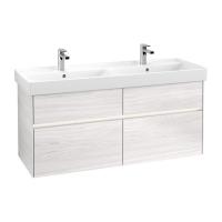 Тумба под раковину Villeroy & Boch Collaro 1254х444 мм с подсветкой C013L0E8 белое дерево