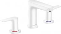 Смеситель для раковины Hansgrohe Talis E 3 отверстия, донный клапан 71733700 белый матовый