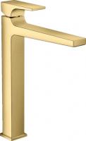 Смеситель для раковины Hansgrohe Metropol 260 ComfortZone высокий излив, донный клапан 32512990 золото полированное