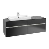 Тумба под раковину Villeroy & Boch Collaro 1600х500 мм с подсветкой C026L0PD чёрный матовый