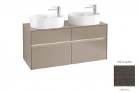 Тумба под раковину Villeroy & Boch Collaro 1200х500 мм с подсветкой C060L0FQ дуб графитовый