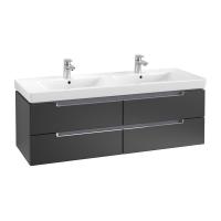 Тумба под раковину Villeroy & Boch Subway 2.0 1287х449 мм A69910PD лак чёрный матовый