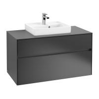 Тумба под раковину Villeroy & Boch Collaro 1000х500 мм C01600PD чёрный матовый