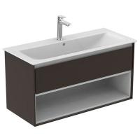 Тумба под раковину Ideal Standard Connect Air 1000x440 мм E0828VY тёмно-коричневый матовый/белый матовый