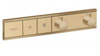 Термостат Hansgrohe RainSelect (внешняя часть для 2 потребителей) 15380140 шлифованная бронза