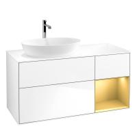 Тумба под раковину Villeroy & Boch Finion 1200х501 мм F811HFGF белый глянцевый/матовое золото
