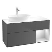 Тумба под раковину Villeroy & Boch Finion 1200х501 мм F811MTGK матовый антрацит/белый матовый