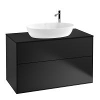 Тумба под раковину Villeroy & Boch Finion 1000х501 мм F88200PD чёрный матовый