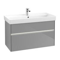 Тумба под раковину Villeroy & Boch Collaro 954х444 мм с подсветкой C011L0FP серый глянцевый
