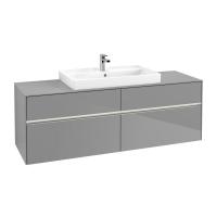 Тумба под раковину Villeroy & Boch Collaro 1600х500 мм с подсветкой C028L0FP серый глянцевый