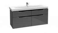 Тумба под раковину Villeroy & Boch Subway 2.0 1287х449 мм A91610FP серый глянцевый