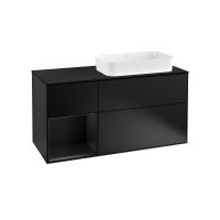 Тумба под раковину Villeroy & Boch Finion 1200х501 мм F682PDPD чёрный матовый/чёрный матовый