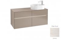 Тумба под раковину Villeroy & Boch Collaro 1200х500 мм с подсветкой C059L0E8 белое дерево