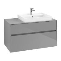 Тумба под раковину Villeroy & Boch Collaro 1000х500 мм C01800FP серый глянцевый