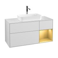 Тумба под раковину Villeroy & Boch Finion 1200х501 мм F301HFGF белый глянцевый/матовое золото