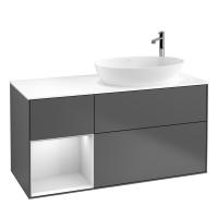 Тумба под раковину Villeroy & Boch Finion 1200х501 мм F921MTGK матовый антрацит/белый матовый