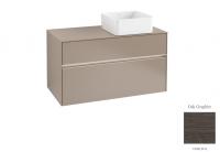 Тумба под раковину Villeroy & Boch Collaro 1000х500 мм с подсветкой C040L0FQ дуб графитовый