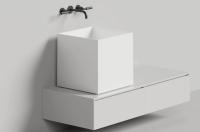 Раковина накладная Salini Armonia Square 03 450x450 мм S-Stone 130523M белый матовый