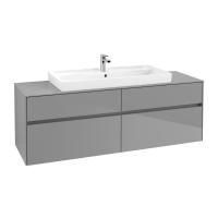 Тумба под раковину Villeroy & Boch Collaro 1600х500 мм C03100FP серый глянцевый