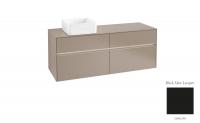Тумба под раковину Villeroy & Boch Collaro 1400х500 мм с подсветкой C046L0PD чёрный матовый