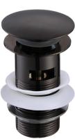 Донный клапан с переливом Aquatek AQ6001MB матовый чёрный