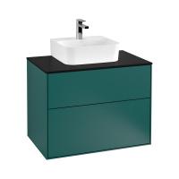 Тумба под раковину Villeroy & Boch Finion 800х501 мм F08200GS кедр/чёрный