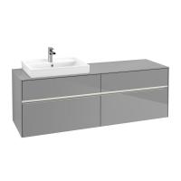 Тумба под раковину Villeroy & Boch Collaro 1600х500 мм с подсветкой C022L0FP серый глянцевый