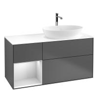 Тумба под раковину Villeroy & Boch Finion 1200х501 мм F801MTGK матовый антрацит/белый матовый
