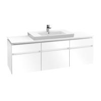 Тумба под раковину Villeroy & Boch Legato 1600х500 мм с подсветкой B701L0DH белый глянцевый