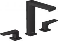 Смеситель для раковины Hansgrohe Metropol 160 ComfortZone 3 отверстия, донный клапан 32515670 чёрный матовый