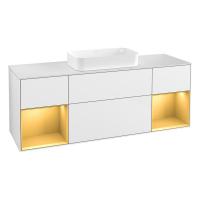 Тумба под раковину Villeroy & Boch Finion 1600х501 мм F741HFGF белый глянцевый/матовое золото