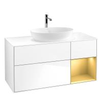 Тумба под раковину Villeroy & Boch Finion 1200х501 мм F831HFGF белый глянцевый/матовое золото