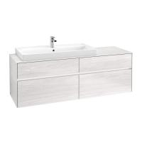 Тумба под раковину Villeroy & Boch Collaro 1600х500 мм с подсветкой C029L0E8 белое дерево