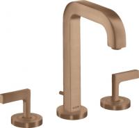 Смеситель для раковины Axor Citterio на 3 отверстия 39135310 шлифованное красное золото