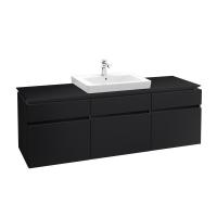 Тумба под раковину Villeroy & Boch Legato 1400х500 мм B68500PD лак чёрный матовый