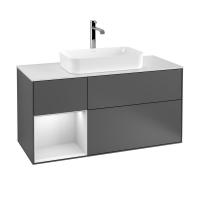 Тумба под раковину Villeroy & Boch Finion 1200х501 мм F291GFGK матовый антрацит/белый глянцевый