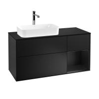Тумба под раковину Villeroy & Boch Finion 1200х501 мм F282PDPD чёрный матовый/чёрный матовый