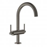 Смеситель для раковины Grohe Atrio L-Size высокий поворотный излив, донный клапан 21 022 AL3 графит тёмный матовый