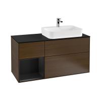 Тумба под раковину Villeroy & Boch Finion 1200х501 мм F392PDGN орех/чёрный матовый