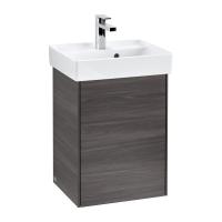 Тумба под раковину Villeroy & Boch Collaro 410х344 мм петли слева C00500FQ дуб графитовый