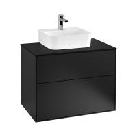 Тумба под раковину Villeroy & Boch Finion 800х501 мм F08200PD чёрный матовый/чёрный