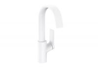 Смеситель для раковины Hansgrohe Vivenis 210 ComfortZone высокий поворотный излив, донный клапан 75030700 белый матовый