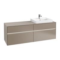 Тумба под раковину Villeroy & Boch Collaro 1600х500 мм с подсветкой C023L0VG трюфель серый