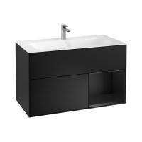 Тумба под раковину Villeroy & Boch Finion 996х498 мм F040PDPD чёрный матовый/чёрный матовый