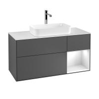 Тумба под раковину Villeroy & Boch Finion 1200х501 мм F301MTGK матовый антрацит/белый матовый