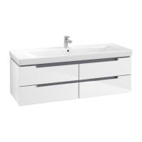 Тумба под раковину Villeroy & Boch Subway 2.0 1287х449 мм A69810DH белый глянцевый